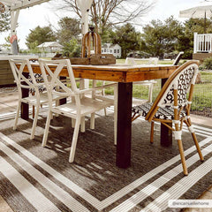 Coonamble Bordered Anthracite Outdoor Rug - Ornate Home