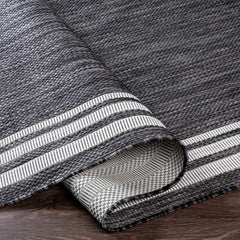 Coonamble Bordered Anthracite Outdoor Rug - Ornate Home