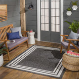 Coonamble Bordered Anthracite Outdoor Rug - Ornate Home