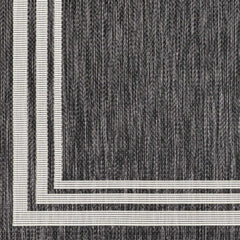 Coonamble Bordered Anthracite Outdoor Rug - Ornate Home
