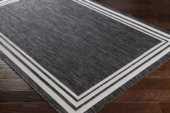 Coonamble Bordered Anthracite Outdoor Rug - Ornate Home