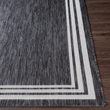 Coonamble Bordered Anthracite Outdoor Rug - Ornate Home
