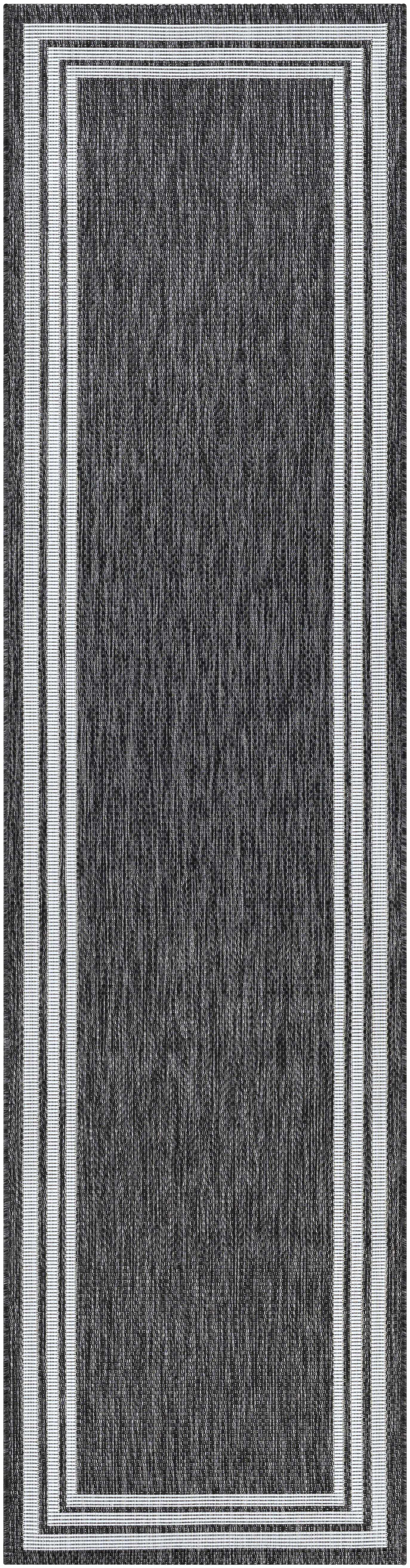 Coonamble Bordered Anthracite Outdoor Rug - Ornate Home