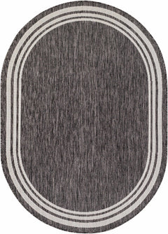 Coonamble Bordered Anthracite Outdoor Rug - Ornate Home