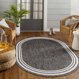 Coonamble Bordered Anthracite Outdoor Rug - Ornate Home
