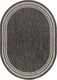 Coonamble Bordered Anthracite Outdoor Rug - Ornate Home
