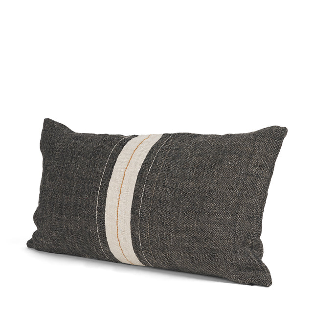 Cooper Black/Cream 14x26 Lumbar Pillow Cover with Down Filler - Ornate Home