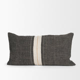 Cooper Black/Cream 14x26 Lumbar Pillow Cover with Down Filler - Ornate Home