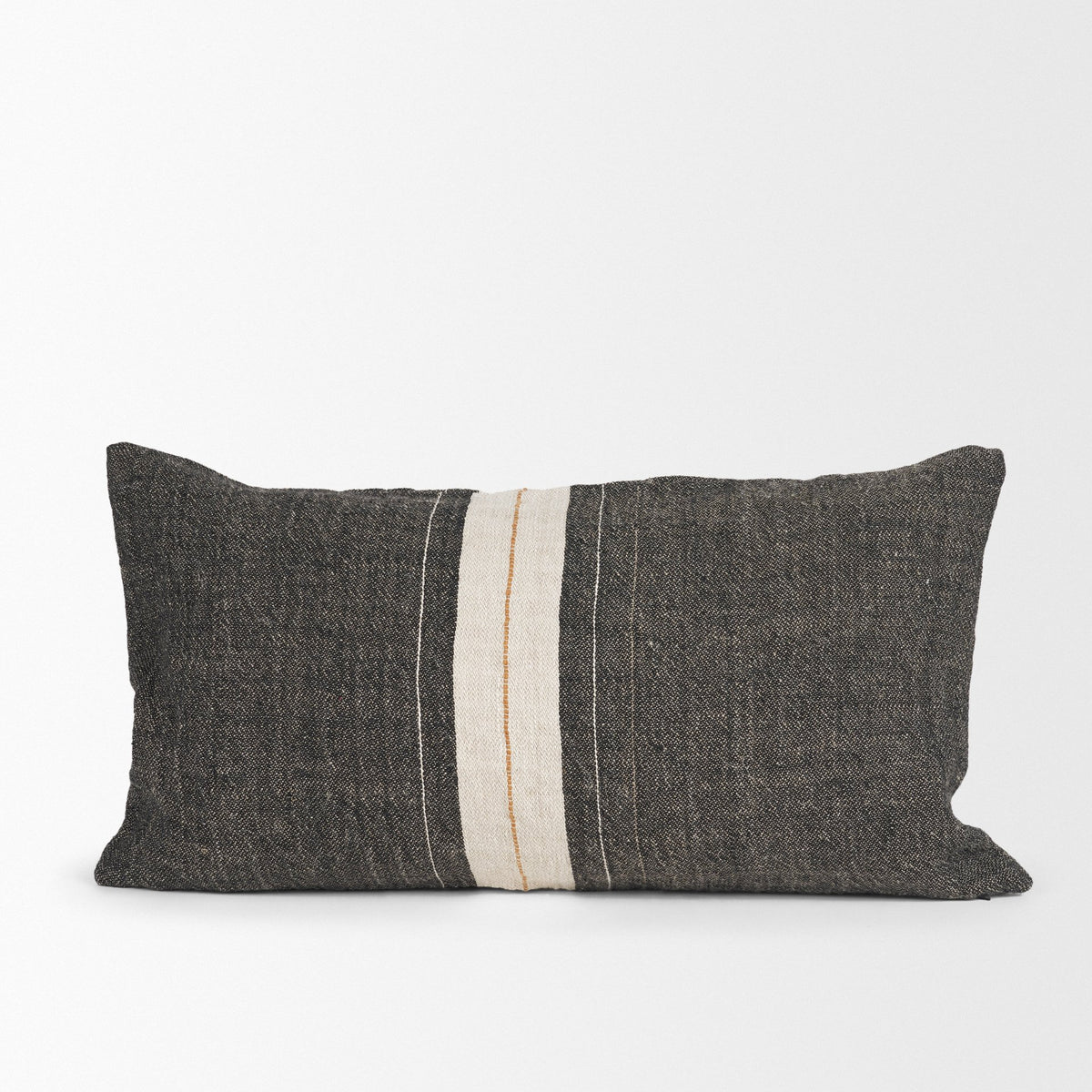 Cooper Black/Cream 14x26 Lumbar Pillow Cover with Down Filler - Ornate Home