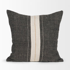 Cooper Black/Cream 20x20 Square Pillow Cover with Down Filler - Ornate Home