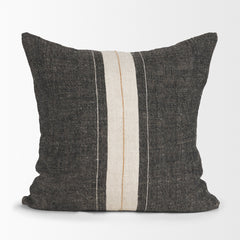 Cooper Black/Cream 20x20 Square Pillow Cover with Down Filler - Ornate Home