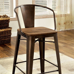 Cooper Dark Bronze/Dark Oak Counter Height Chair (Set of 2) - Ornate Home