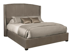 Cooper Grey Leather Shelter King Bed (64" H) - Ornate Home