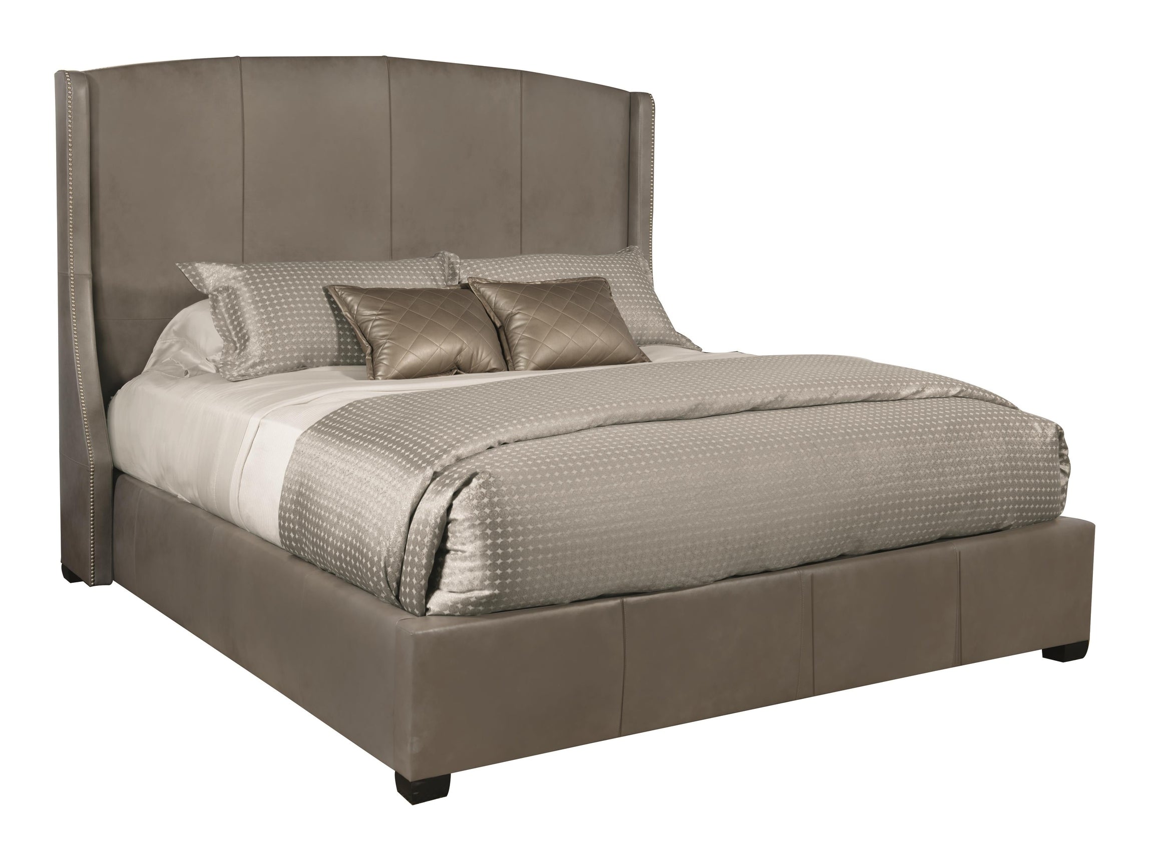 Cooper Grey Leather Shelter King Bed - Thumbnail 3