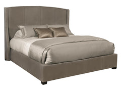Cooper Grey Leather Shelter Queen Bed – Standart Headboard - Ornate Home