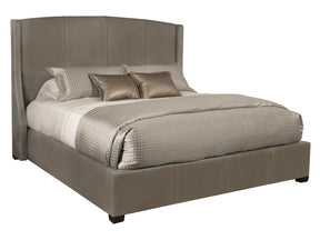 Cooper Grey Leather Shelter Queen Bed – Standart Headboard - Ornate Home