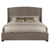 Cooper Grey Leather Shelter Queen Bed – Standart Headboard - Ornate Home