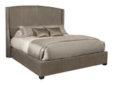 Cooper Grey Leather Shelter Queen Bed – Tall Headboard - Ornate Home