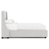 Cooper White/Cream Fabric Shelter California King Bed – Standart Headboard - Ornate Home