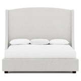 Cooper White/Cream Fabric Shelter California King Bed – Tall Headboard - Ornate Home