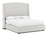 Cooper White/Cream Fabric Shelter King Bed (64" H) - Ornate Home