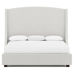 Cooper White/Light Gray King Shelter Bed Extended (64" H) - Ornate Home