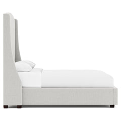 Cooper White/Light Gray King Shelter Bed Extended (64" H) - Ornate Home