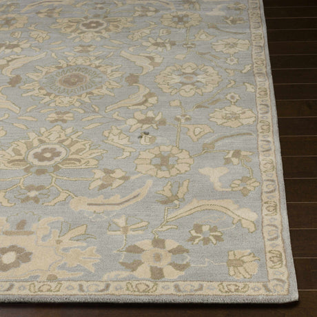 Copen Beige Floral Wool Rug - Ornate Home
