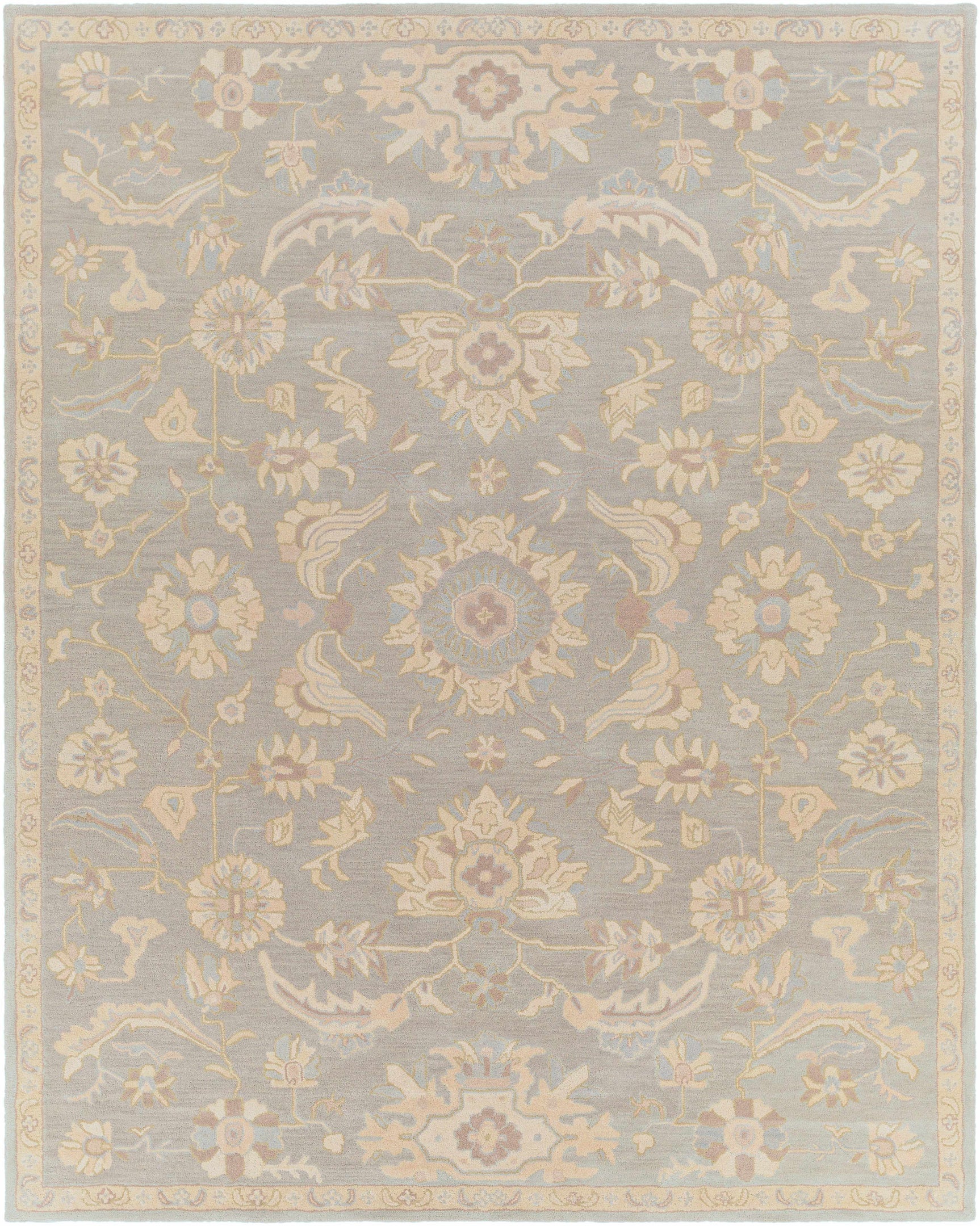 Copen Beige Floral Wool Rug - Ornate Home