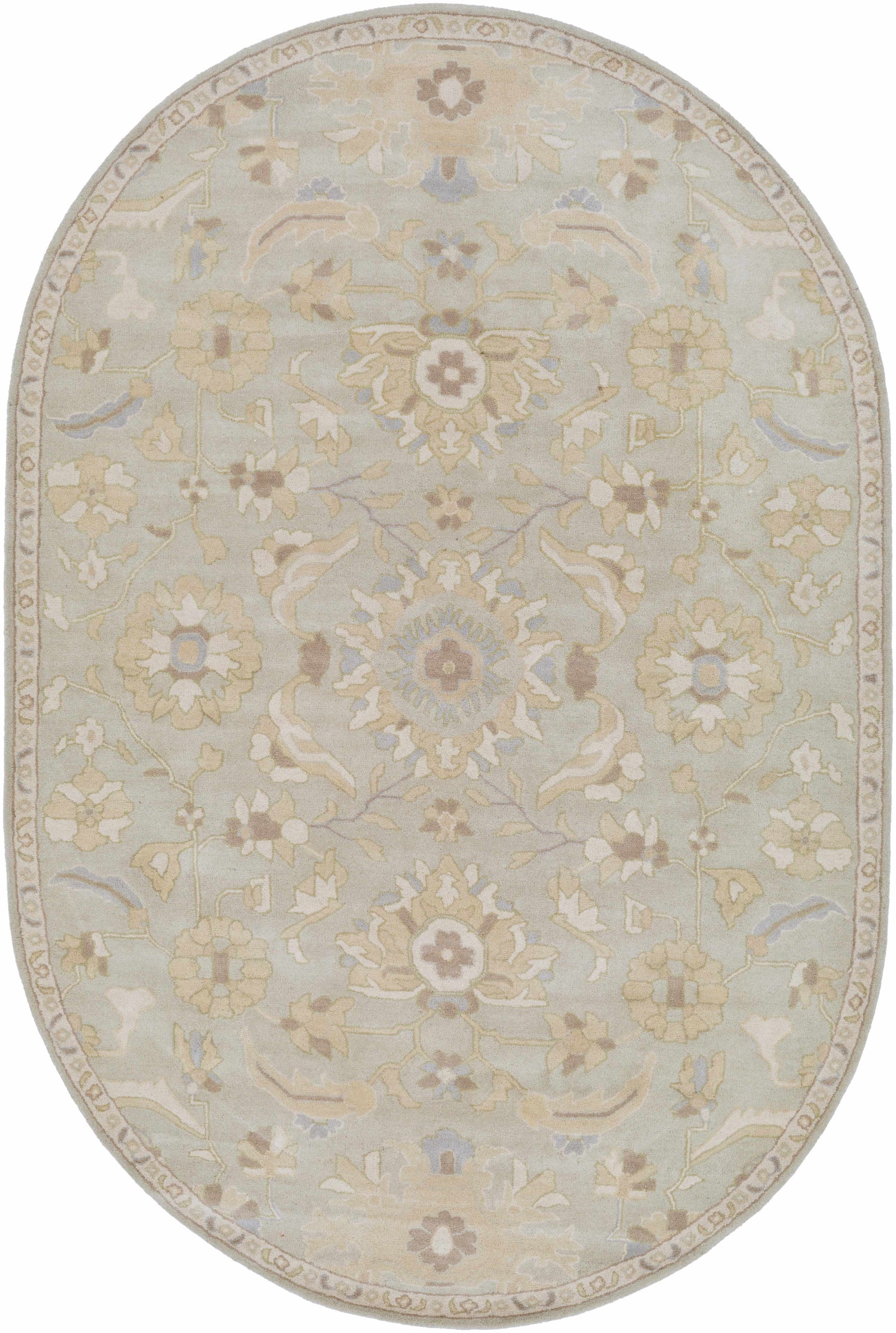 Copen Beige Floral Wool Rug - Ornate Home