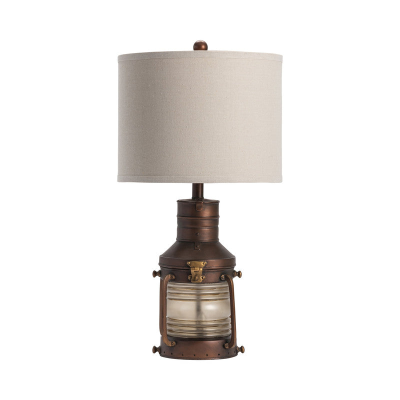 Copper Lantern Bronze/Transparent Table Lamp - Ornate Home