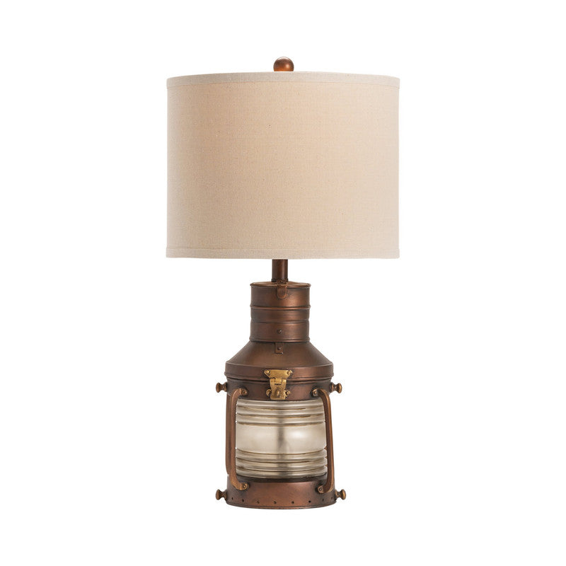 Copper Lantern Bronze/Transparent Table Lamp - Ornate Home