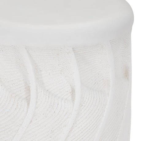 Coquille White Outdoor Accent Table - Ornate Home