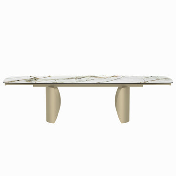 Cora Ceramic Top & Golden Champange Dining Table - Ornate Home