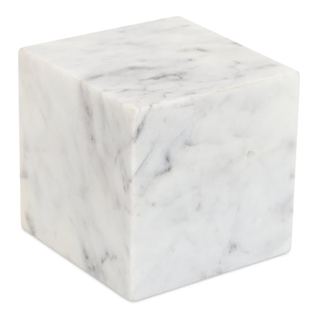 Cora Purple White Marble Cube Tabletop - Ornate Home