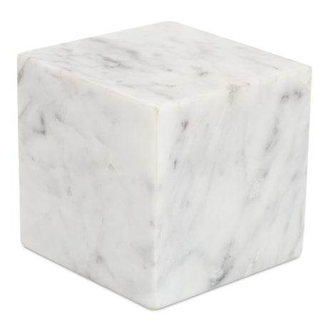 Cora Purple White Marble Cube Tabletop - Ornate Home