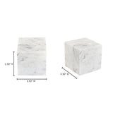 Cora Purple White Marble Cube Tabletop - Ornate Home