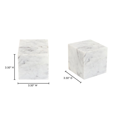Cora Purple White Marble Cube Tabletop - Ornate Home