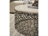 Coral Antique Nickel/Quartz Stone Cocktail Table - Ornate Home