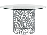 Coral Antique Nickel/Tempered Glass Dining Table 54 - Ornate Home