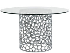 Coral Antique Nickel/Tempered Glass Dining Table 54 - Ornate Home