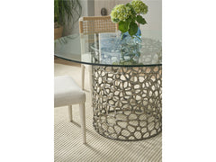 Coral Antique Nickel/Tempered Glass Dining Table 60 - Ornate Home