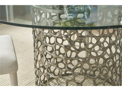 Coral Antique Nickel/Tempered Glass Dining Table 60 - Ornate Home