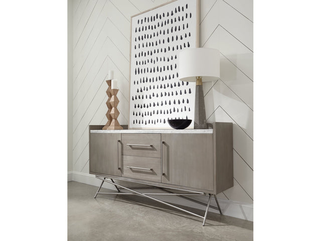 Coral Marble Top Rectangular Sideboard in Antique Grey - Ornate Home
