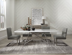 Coral Marble Top Rectangular Sideboard in Antique Grey - Ornate Home