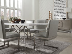 Coral Marble Top Rectangular Sideboard in Antique Grey - Ornate Home