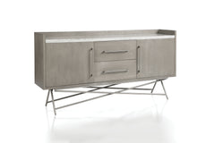 Coral Marble Top Rectangular Sideboard in Antique Grey - Ornate Home