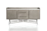 Coral Marble Top Rectangular Sideboard in Antique Grey - Ornate Home