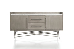 Coral Marble Top Rectangular Sideboard in Antique Grey - Ornate Home