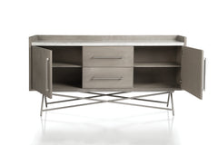 Coral Marble Top Rectangular Sideboard in Antique Grey - Ornate Home